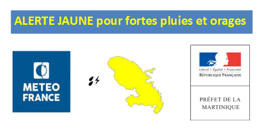 Alerte jaune pour fortes pluies et orages