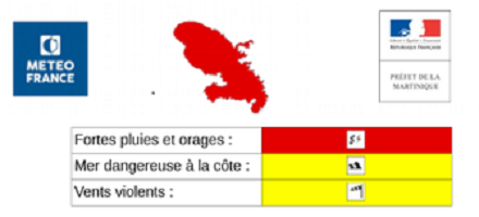 ISAAC : Passage en alerte ROUGE pour fortes pluies et orages