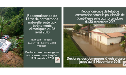 Reconnaissance de l’état de catastrophe naturelle suite aux événements climatiques du 16 avril 2018