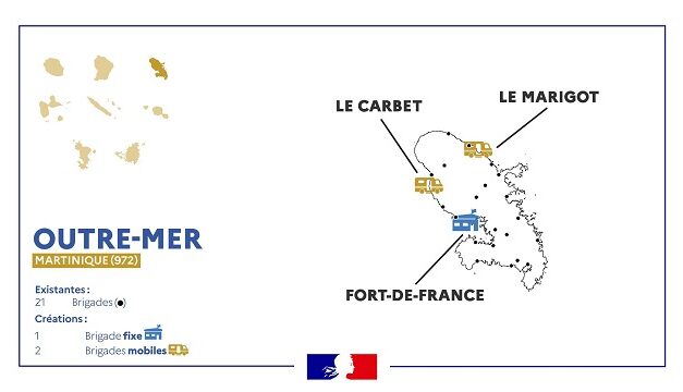 Trois nouvelles brigades de gendarmerie en Martinique