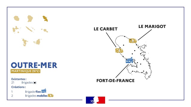 Trois nouvelles brigades de gendarmerie en Martinique