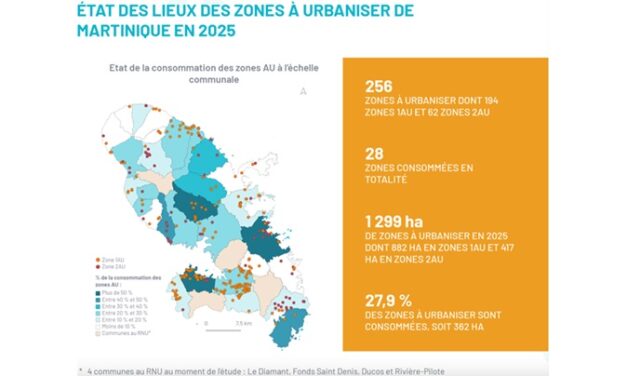 256 zones à urbaniser recensées en Martinique